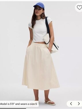 ✨ Lululemon Stretch Woven Ruffle-Waist Midi Skirt | Size M